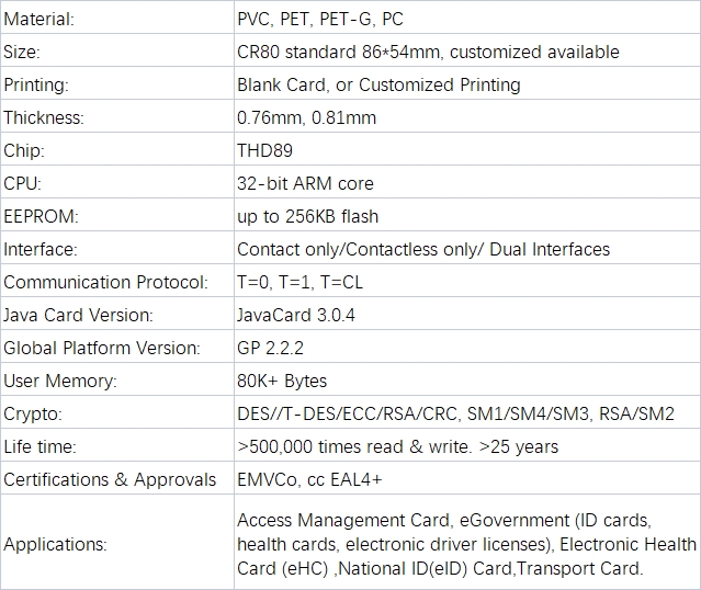 TMC THD89 Java Card Product Details