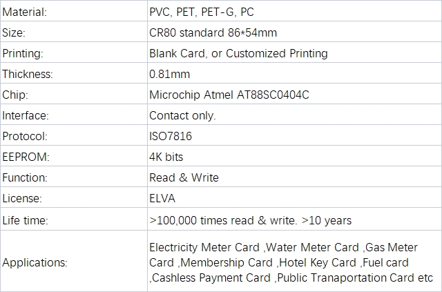 Atmel AT88SC0404C CardProduct Details