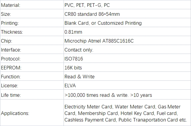 Atmel AT88SC1616C CardProduct Details