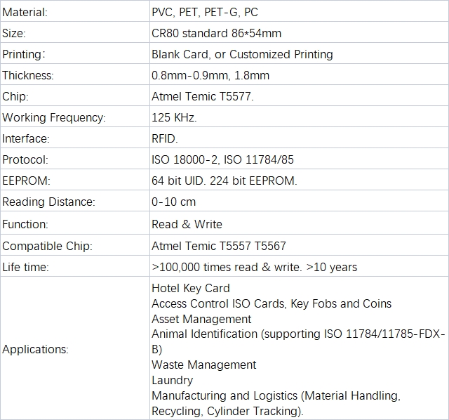 Atmel Temic T5577 CardProduct Details