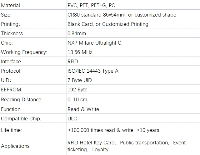 NXP Mifare Ultralight C CardProduct Details